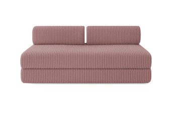 Canapé droit convertible 4 places - Velours côtelé XL - Rose