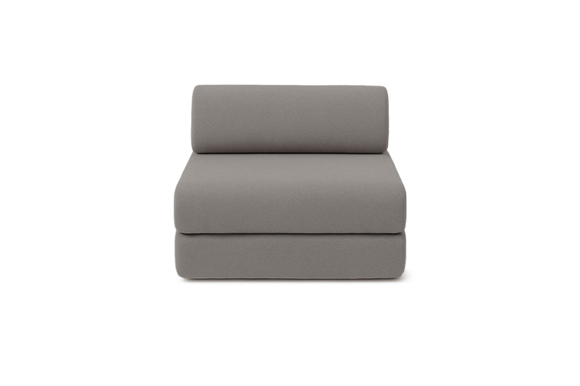 Canapé d'angle convertible 6 places - Tissu lisse - Gris