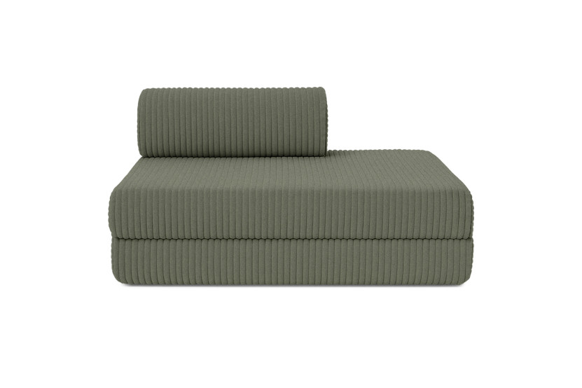 Canapé droit convertible 3 places - Velours côtelé XL - Vert