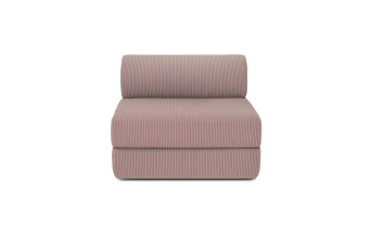 Fauteuil convertible et modulable - Velours côtelé - Rose pâle