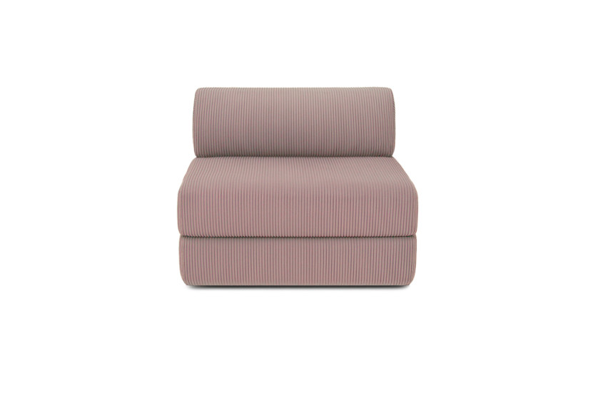 Fauteuil convertible et modulable - Velours côtelé - Rose pâle