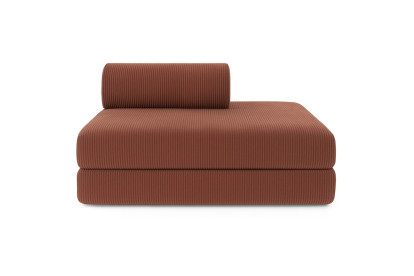 Canapé 3 places - 2 modules convertibles : Canapé 2 places + Fauteuil - Velours côtelé Terracotta