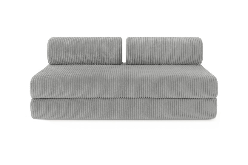 Canapé d'angle convertible 6 places - Velours côtelé XL - Gris clair