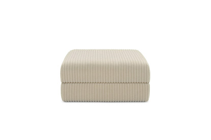 Canapé d'angle 4 places - 2 modules convertibles : Canapé 3 places + Pouf - Velours côtelé XL Beige