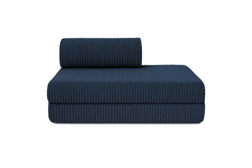 Canapé d'angle convertible 5 places - Velours côtelé XL - Bleu