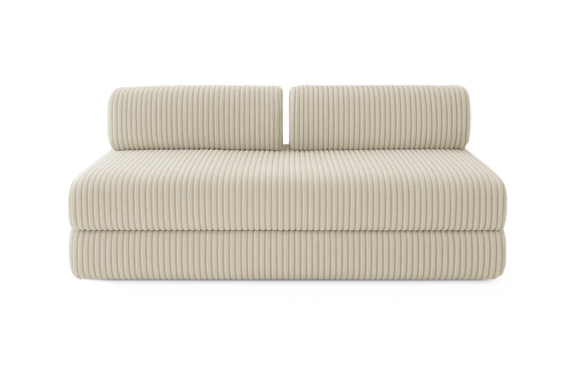 Canapé droit convertible 4 places - Velours côtelé XL - Beige