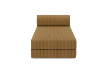 Méridienne convertible et modulable - Velours côtelé - Jaune