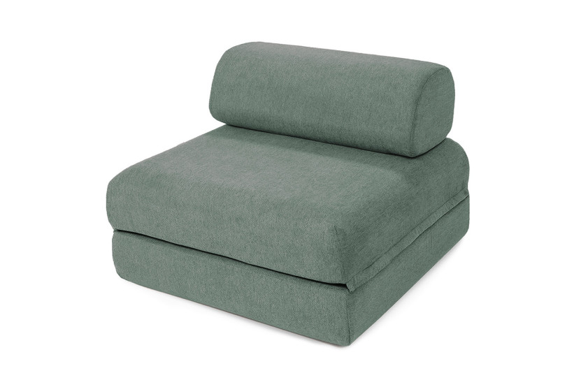 Canapé d'angle convertible 6 places - Tissu lisse - Vert