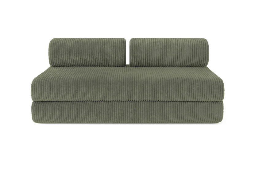 Canapé droit convertible 5 places - Velours côtelé XL - Vert