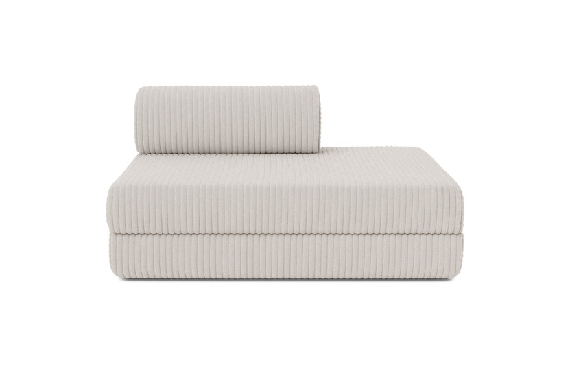 Canapé droit convertible 3 places - Velours côtelé XL - Blanc