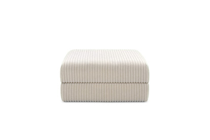Canapé d'angle 6 places - 3 modules convertibles : Canapé 3 places + Fauteuil + Pouf - Velours côtelé XL Blanc