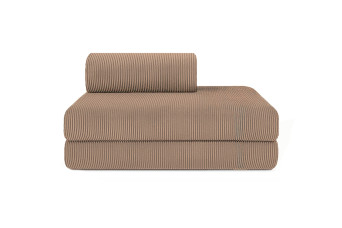 Canapé droit convertible 3 places - Velours côtelé - Taupe