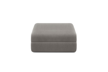 Canapé d'angle 6 places - 3 modules convertibles : Canapé 3 places + Fauteuil + Pouf - Tissu lisse Gris