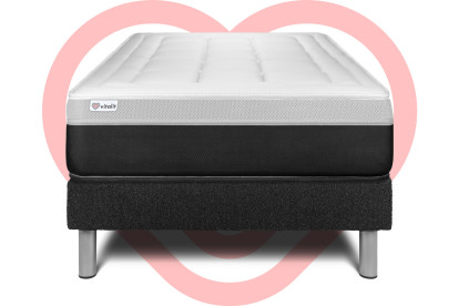 Ensemble Matelas Sommier 90x190 cm - Sommier Noir (en kit) - Vital Form