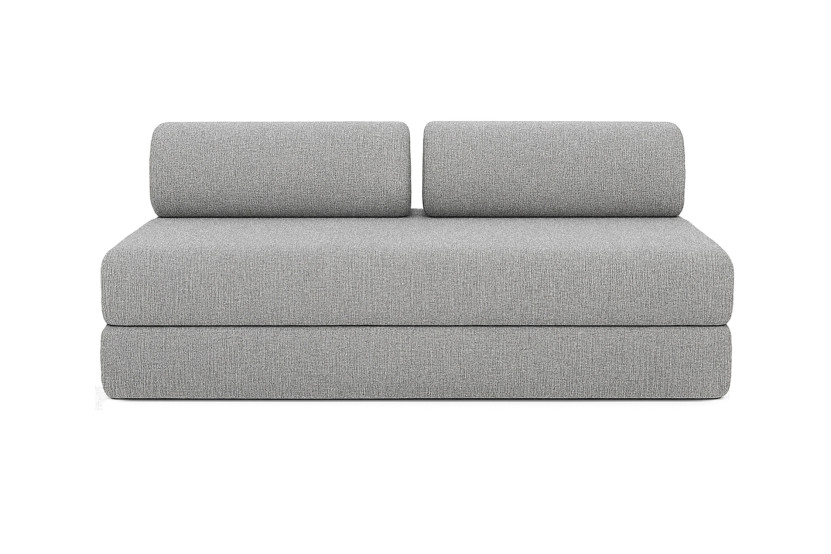 Canapé d'angle convertible 6 places - Tissu tweed - Gris