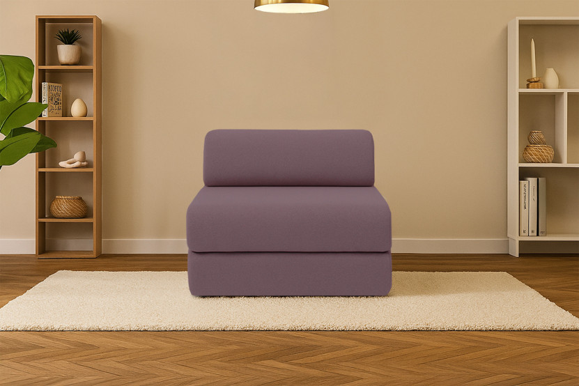 Fauteuil convertible et modulable - Tissu lisse - Terracotta
