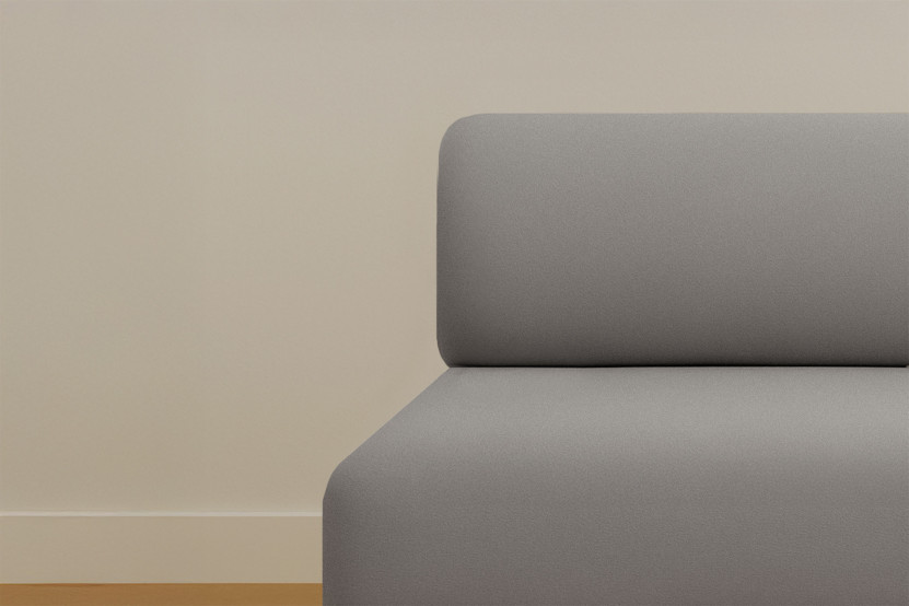 Canapé droit convertible 3 places - Tissu lisse - Gris