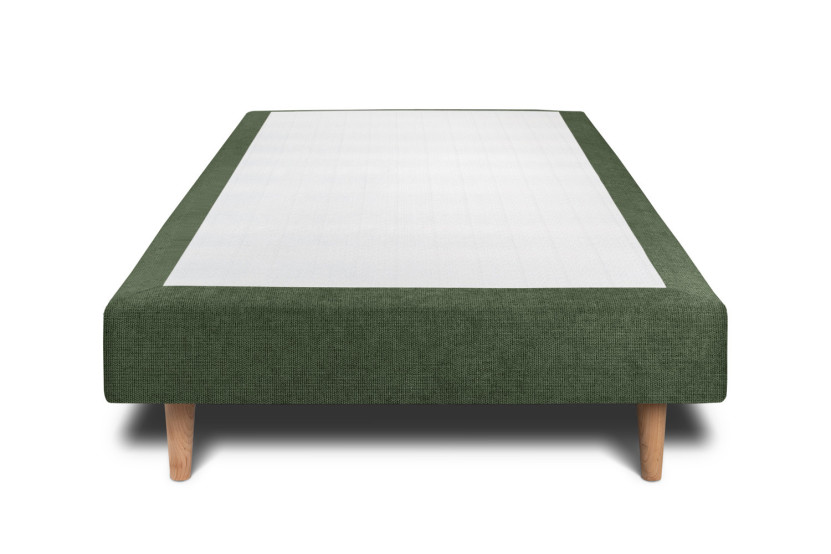 Sommier Tapissier 80x200 cm - Toile nattée  - Vert kaki
