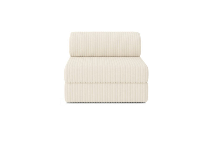 Canapé droit convertible 4 places - Velours côtelé XL - Blanc