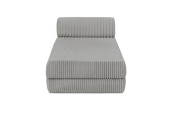 Méridienne convertible et modulable - Velours côtelé XL - Gris clair