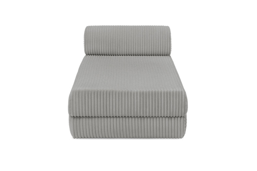 Méridienne convertible et modulable - Velours côtelé XL - Gris clair