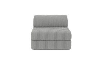 Fauteuil convertible et modulable - Velours côtelé XL - Gris clair