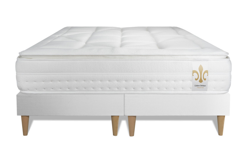 Ensemble Matelas Sommier 160x200 cm - 2 Sommiers Blanc - Vingt-Huit PLUS