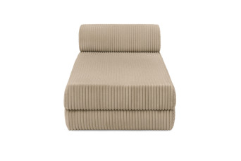 Méridienne convertible et modulable - Velours côtelé XL - Taupe