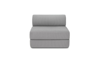 Fauteuil convertible et modulable - Velours côtelé - Gris clair