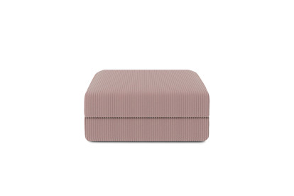 Canapé d'angle 6 places - 3 modules convertibles : Canapé 3 places + Fauteuil + Pouf - Velours côtelé Rose pâle