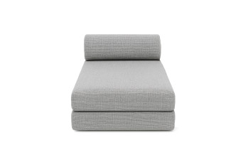 Méridienne convertible et modulable - Tissu tweed - Gris