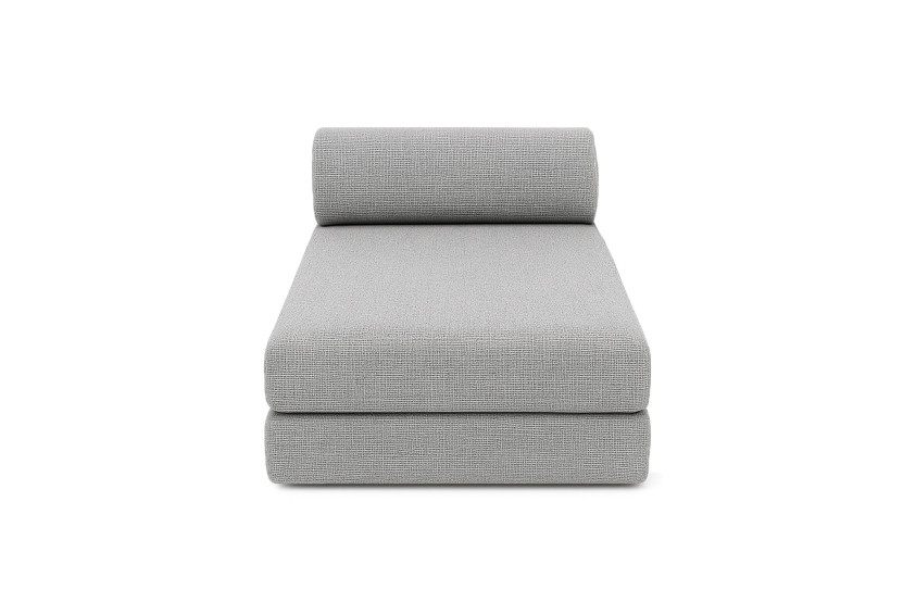 Méridienne convertible et modulable - Tissu tweed - Gris