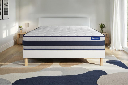 Ensemble Matelas Sommier 80x200 cm - Sommier Blanc (en kit) - Actilatex Ergo