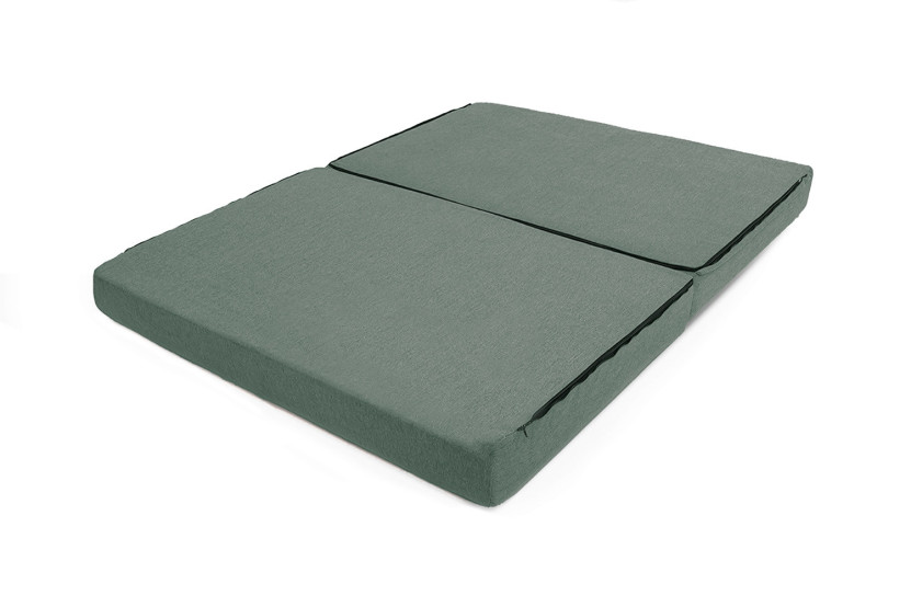 Canapé d'angle convertible 5 places - Tissu lisse - Vert