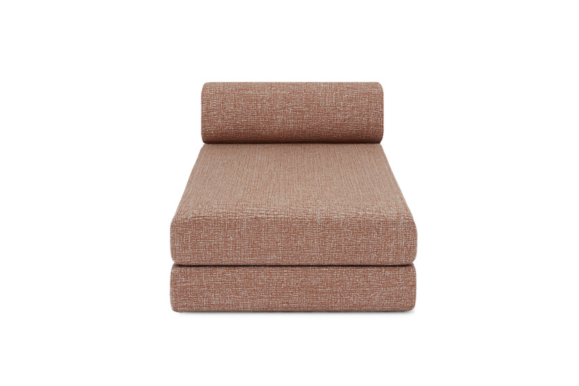 Canapé d'angle convertible 6 places - Tissu tweed - Rouge
