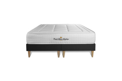 Ensemble Matelas Sommier 180x200 cm - Sommier Noir (déjà monté) - Balmoral