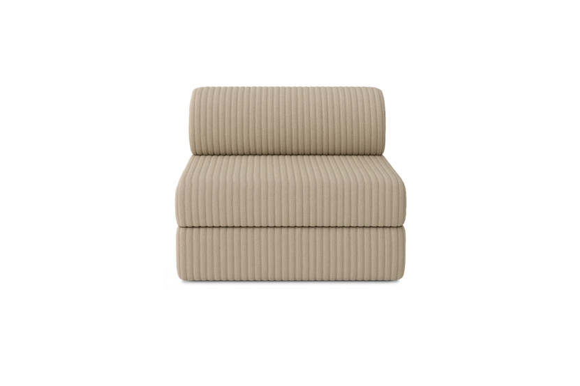 Canapé droit convertible 3 places - Velours côtelé XL - Taupe