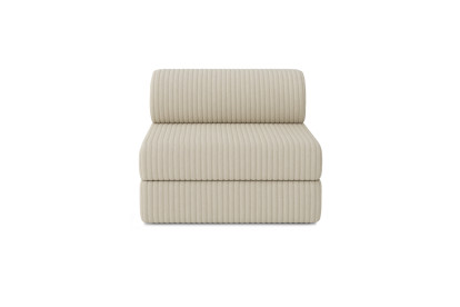 Canapé 3 places - 2 modules convertibles : Canapé 2 places + Fauteuil - Velours côtelé XL Beige