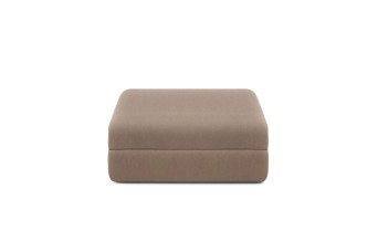 Pouf convertible et modulable - Tissu lisse - Marron