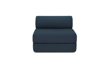Canapé 4 places - 2 modules convertibles : Canapé 3 places + Fauteuil - Velours côtelé Bleu