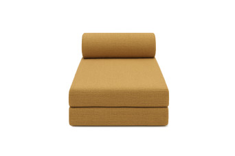 Méridienne convertible et modulable - Tissu tweed - Jaune