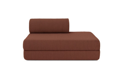 Canapé 2 places convertible et modulable - Velours côtelé XL Terracotta