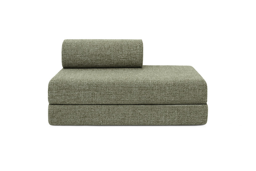 Canapé droit convertible 5 places - Tissu tweed - Vert