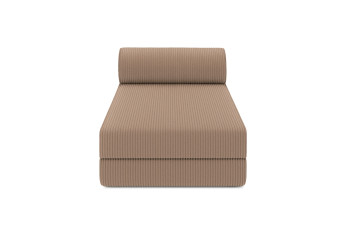 Méridienne convertible et modulable - Velours côtelé - Taupe