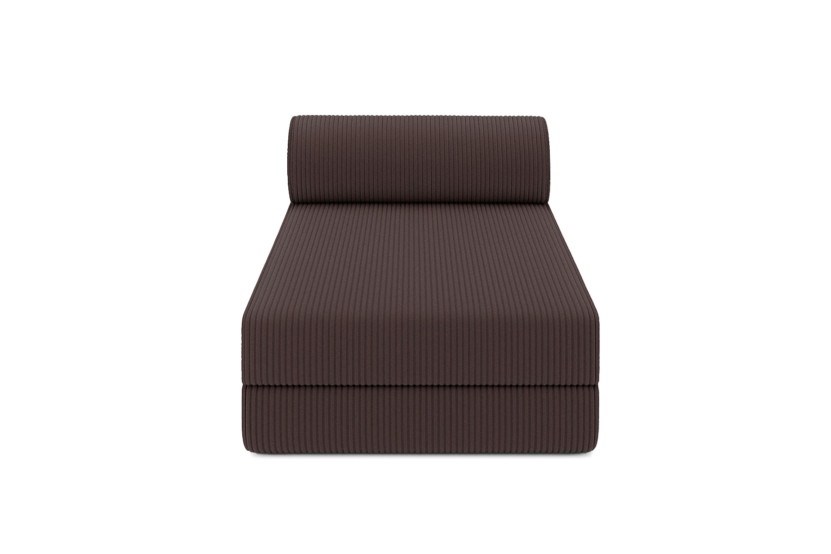 Méridienne convertible et modulable - Velours côtelé - Marron