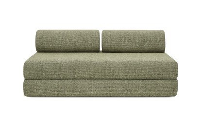 Canapé 4 places - 2 modules convertibles : Canapé 3 places + Fauteuil - Tissu tweed Vert
