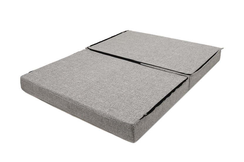 Canapé droit convertible 3 places - Tissu tweed - Gris
