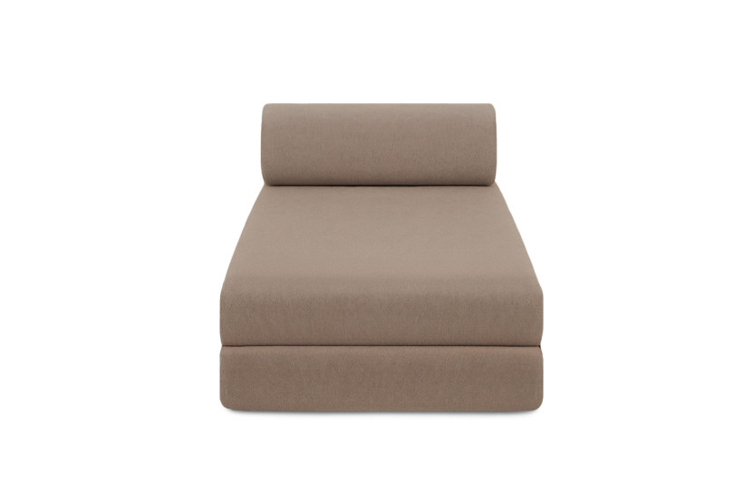 Méridienne convertible et modulable - Tissu lisse - Marron