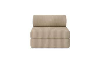 Fauteuil convertible et modulable - Velours côtelé XL - Taupe