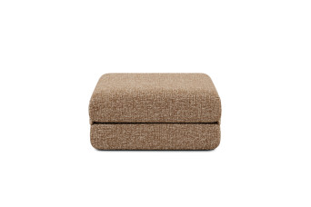 Pouf convertible et modulable - Tissu tweed - Marron